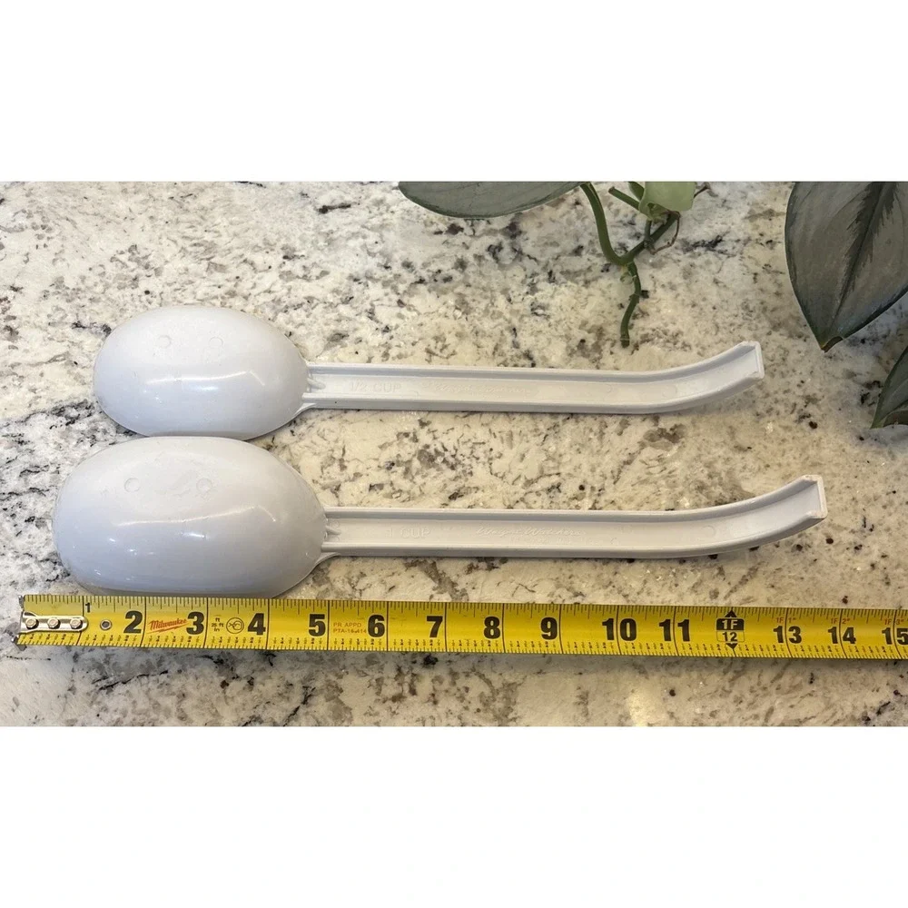 Weight Watchers Measuring Serving Scoop Spoons 1/2 & 1 Cup Portion‎ USA White WW